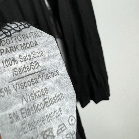 Liabella Made In Italy Silk Long Sleeve Distressed Dress New Black M Goth Witchy - Picture 4 of 4